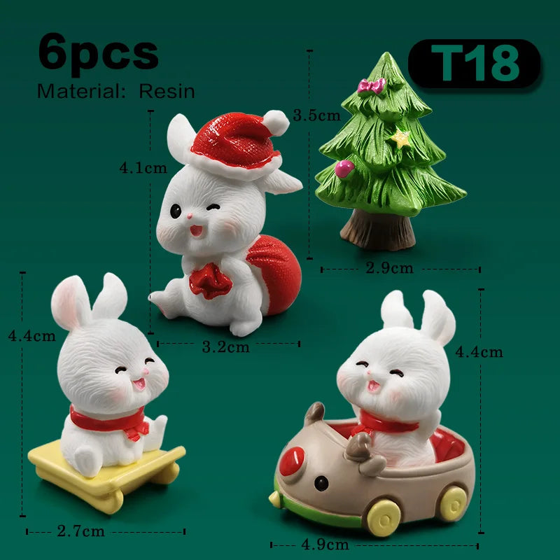 Figurine de lapin de pâques de noël, bricolage, paysage, maison, Kawaii, décor de chambre Miniature, accessoires de décoration de jardin féerique, moderne, 2025