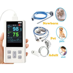 Moniteur d'oxymètre de pouls portatif pour la fréquence cardiaque et la saturation de l'oxygène avec SPO2 médical vétérinaire avec mémoire