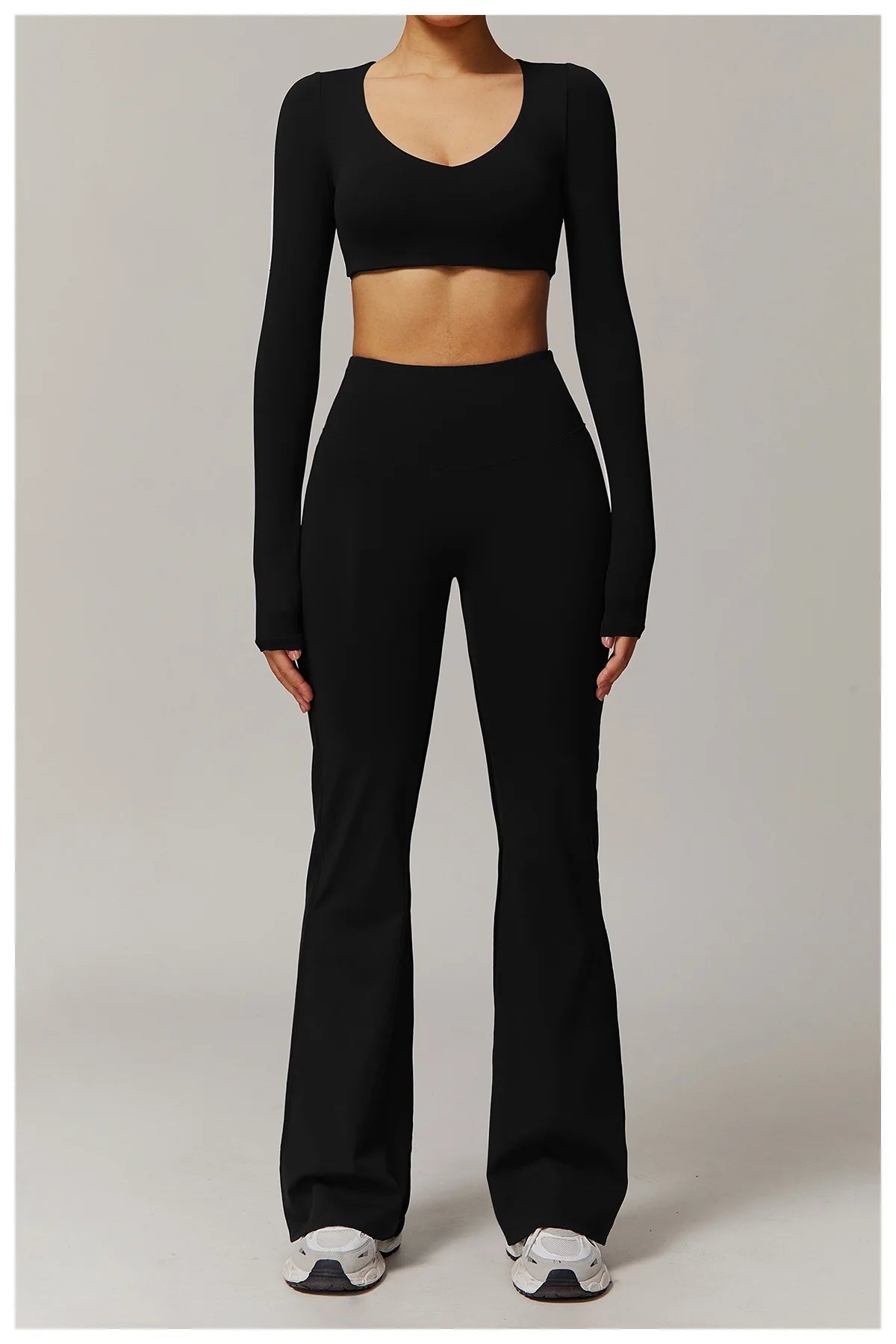 Taille haute pantalon à jambes larges Leggings femmes collants Fitness cloche-bas Yoga élastique Leggings Push Up gymnastique entraînement pantalon évasé