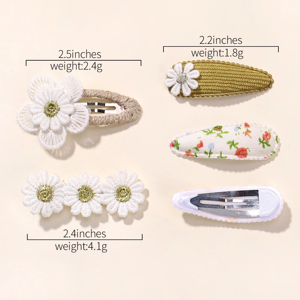 Enfants frais pince à cheveux ensemble fleur imprimé doux papillon épingles à cheveux enfants BB cheveux frange Clips Barrettes fille accessoires chapeaux