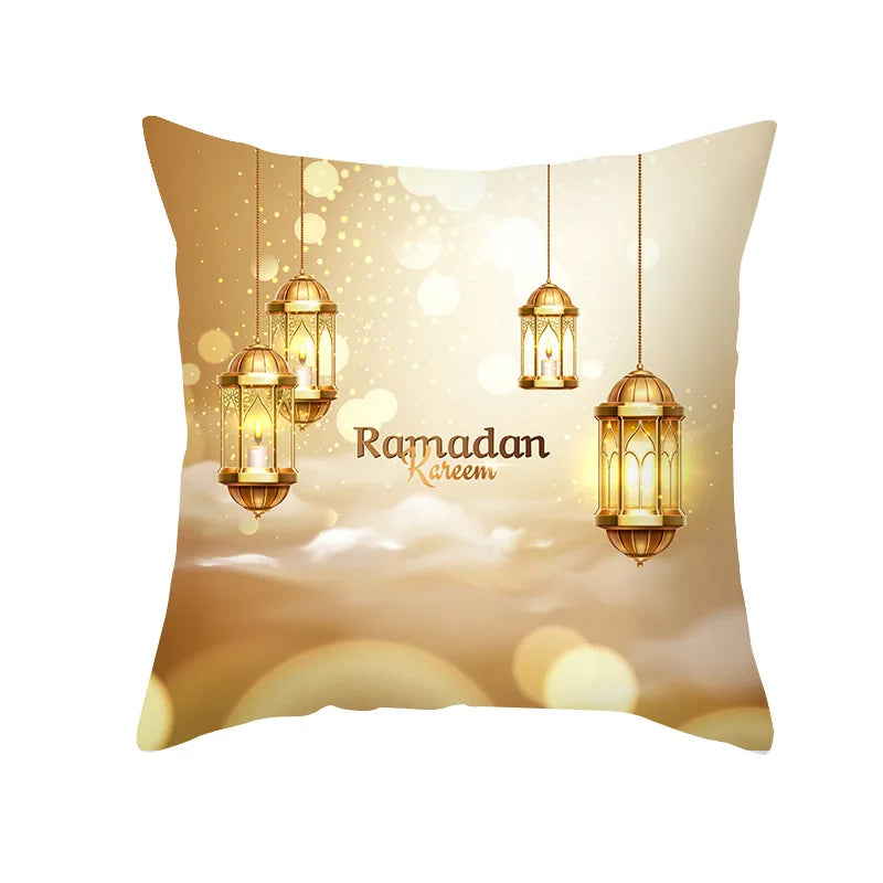 Taie d'oreiller décorative pour Ramadan Eid Mubarak, housse de coussin de canapé pour la maison, cadeaux de mosquée musulmane islamique, 2025