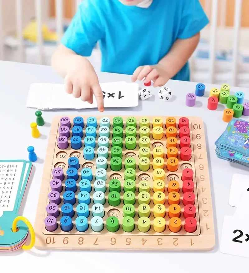 Jouets éducatifs en bois Montessori pour enfants, jouets mathématiques pour bébés, Table de Multiplication 99, outils pédagogiques d'arithmétique, cadeaux pour enfants