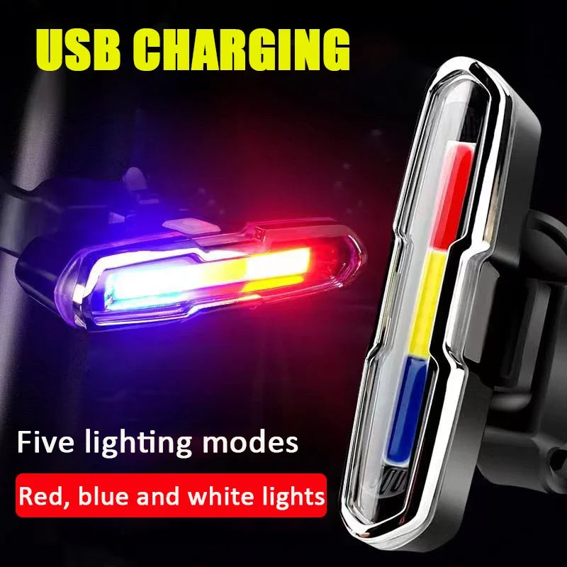 Enquêter arrière LED étanche pour vélo, aste par USB, éclairage de vélo clignotant, lampe à iode de sécurité, accessoires de lanterne de vélo