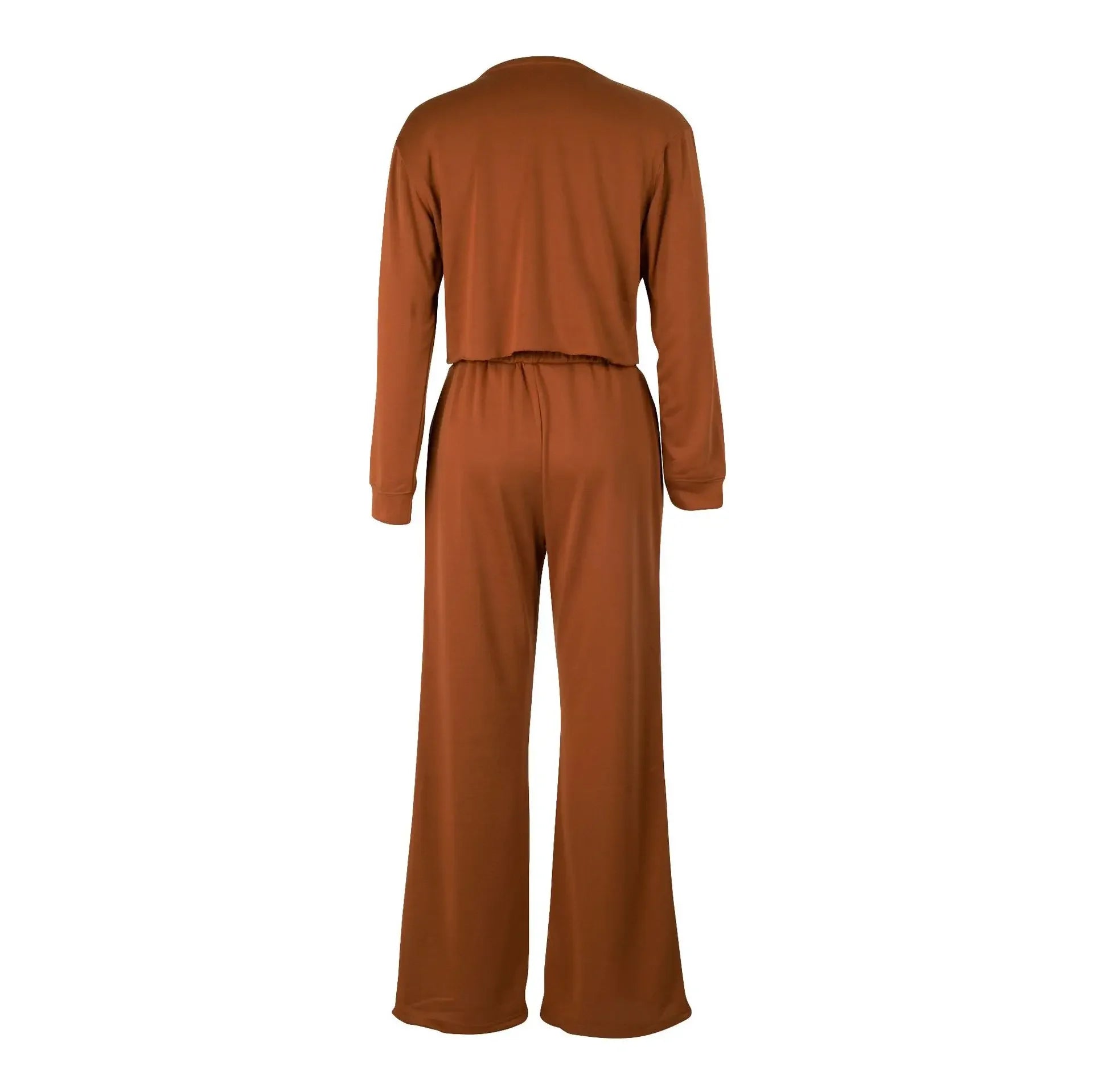 Ensemble de vêtements pour femmes, pull + pantalon, 2 pièces, costumes d'hiver épais et chauds, couleur unie, survêtement décontracté