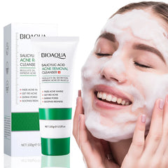 BIOAQUA acide salicylique nettoyant pour le visage traitement de l'acné hydratant contrôle de l'huile soin de la peau mousse de lavage du visage nettoyant pour le visage soins de la peau