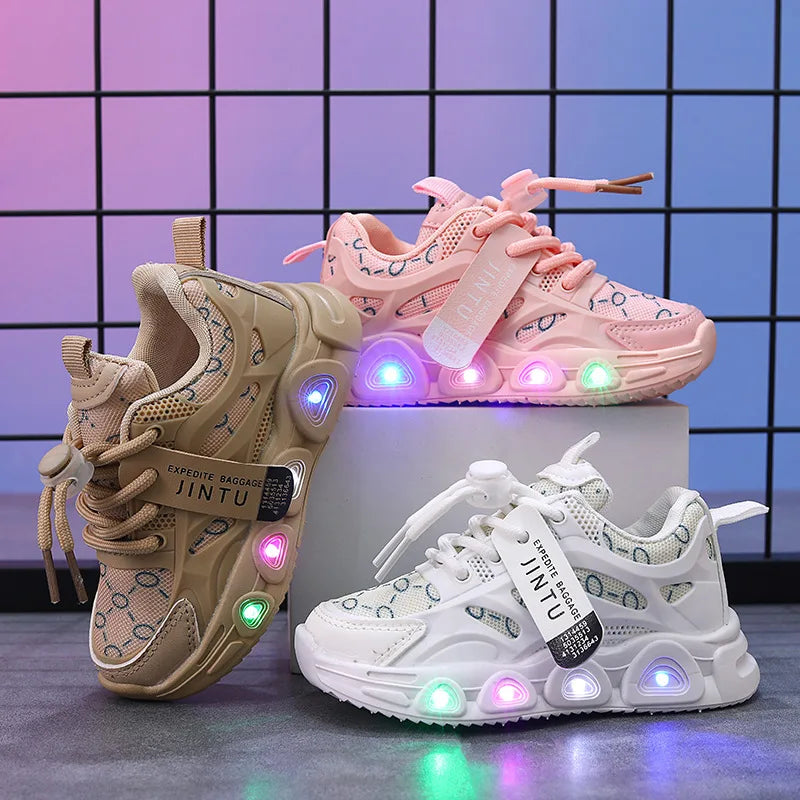 Enfants baskets 2025 printemps nouvelle fille Sneakers1-6 ans décontracté LED enfant chaussures mode filles chaussures chaussures De créateur Tenis De Mujer