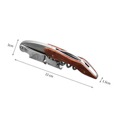 Tire-bouchon de serveur avec manche en bois de poire rouge pour bouteille de bière ou de vin, facile à transporter pour les amateurs de pique-nique, accessoires de cuisine ou Barman