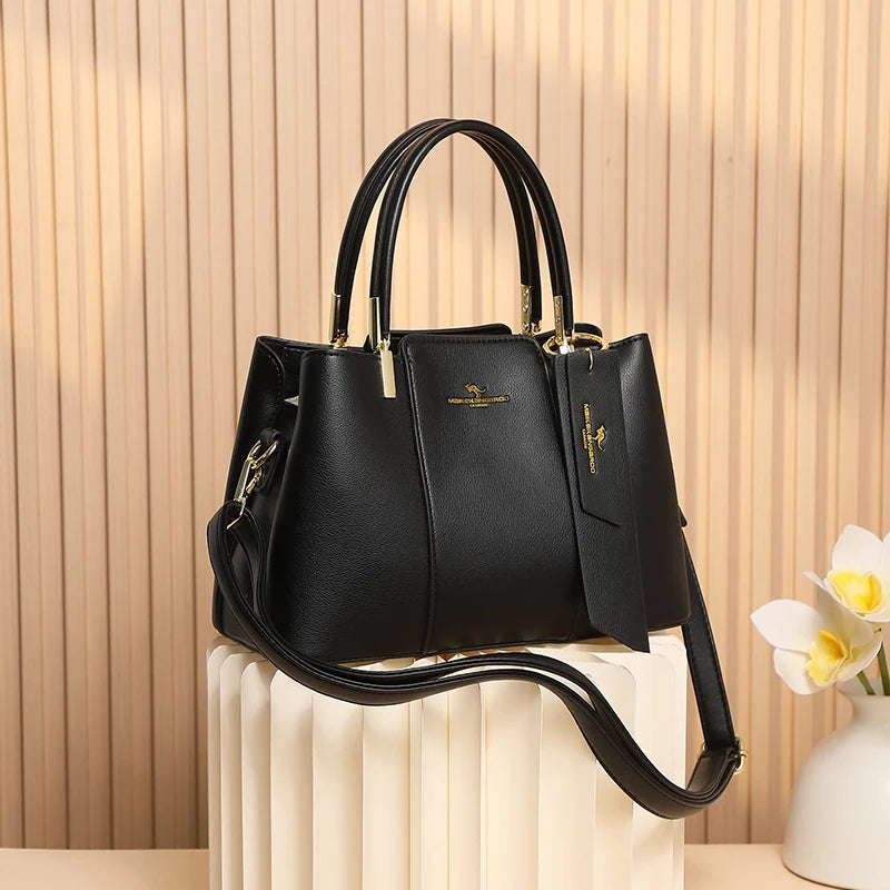 Sac à main de luxe imprimé grande capacité en cuir souple pour femmes, sac à bandoulière de loisirs de styliste pour dames