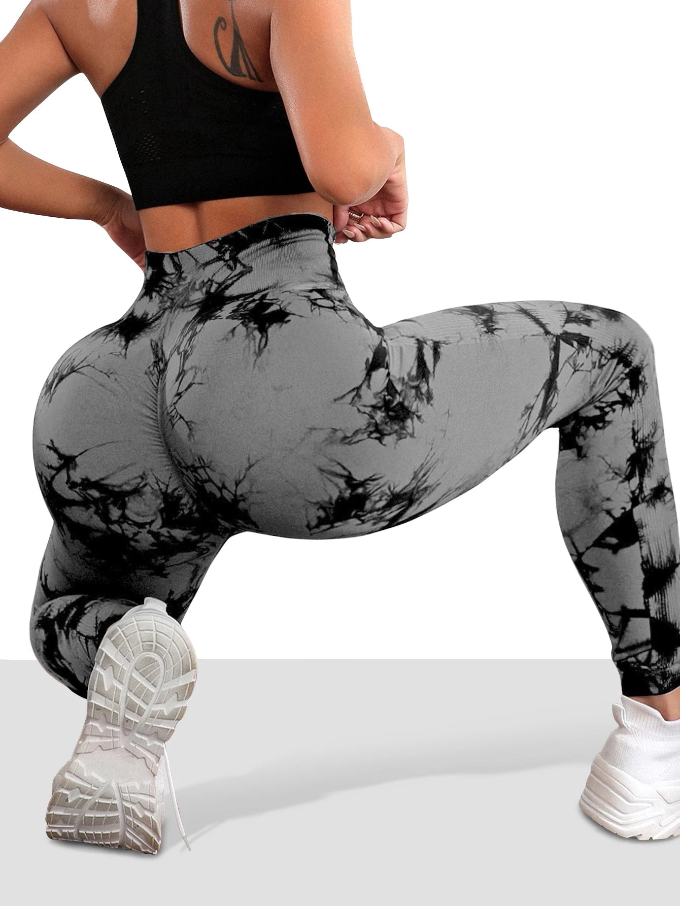 Pantalon de Yoga sans couture pour femmes, teinture par nouage, taille haute, doux et confortable, vêtements de sport, Leggings d'entraînement, collants