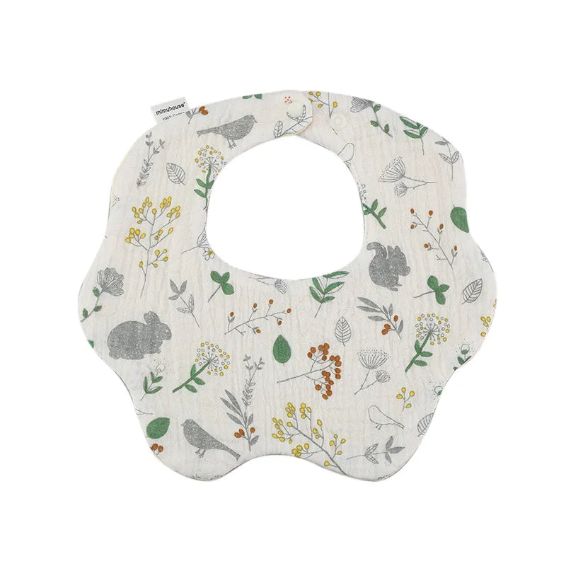 Bavoirs en coton imperméables pour nouveau-né, tissus réglables pour nourrissons filles et garçons, bavoir imprimé de dessin animé mignon, accessoires d'alimentation pour bébé