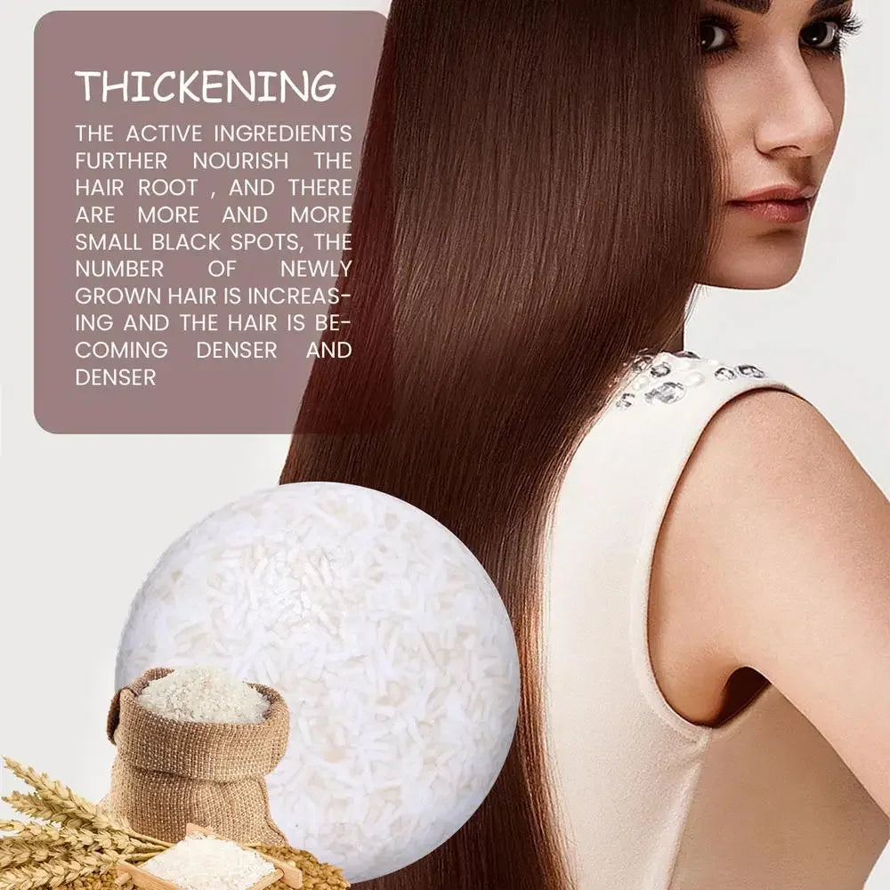 Shampoing au riz biologique, barre de savon, savon revitalisant sans huile, protéines d'eau de riz, nourrissant, Anti-perte, pour la croissance des cheveux