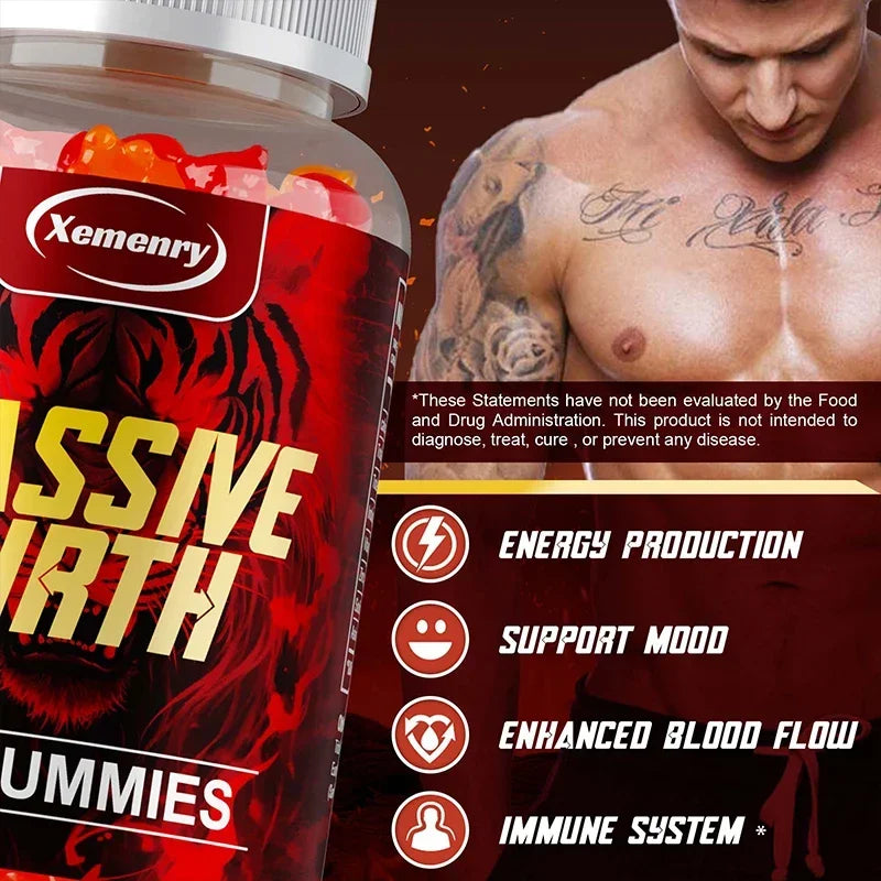 Accélère le métabolisme corporel, la production énergétique, améliore les performances - Gummies à circonférence massive pour hommes