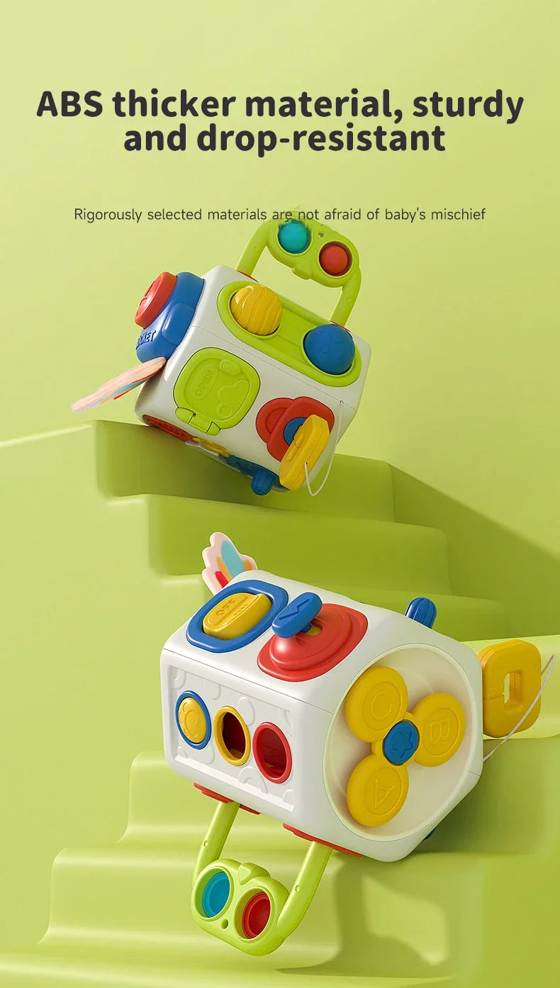 Cube occupé Montessori, jouets pour activités sensorielles pour tout-petits, planche occupée, apprentissage éducatif précoce, jouets de voyage, cadeau pour enfants