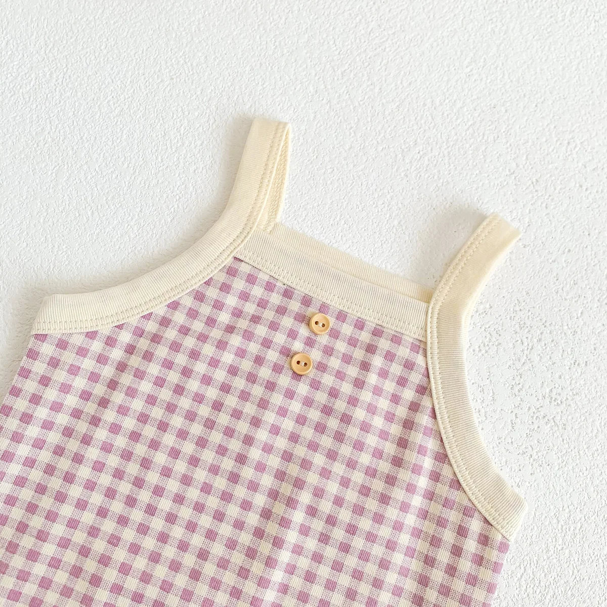 Été nouveau-né bébé filles sans manches fronde Plaid tenues coton doux combinaisons infantile enfants vêtements de sport body