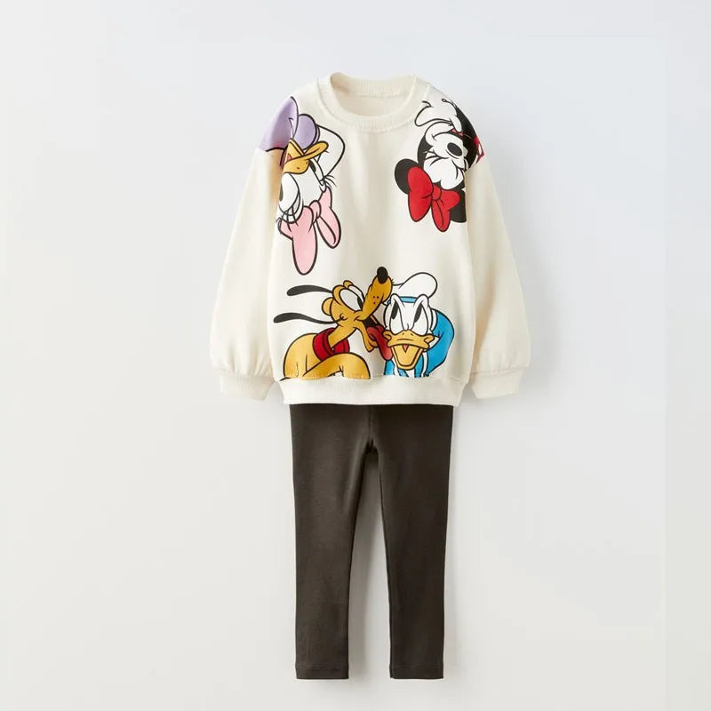 Minnie Mouse modèle bébé fille automne sweat costume conception populaire hauts + Leggings deux pièces ensemble enfants vêtements ensemble pour enfants