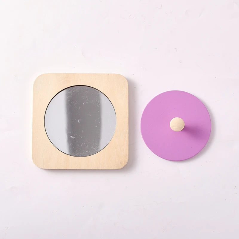 Kit de jeu Montessori Mirror Peekaboo Knob Puzzle Medium Spinning Drum Ball Toys, Tout-petits de 6 à 12 mois