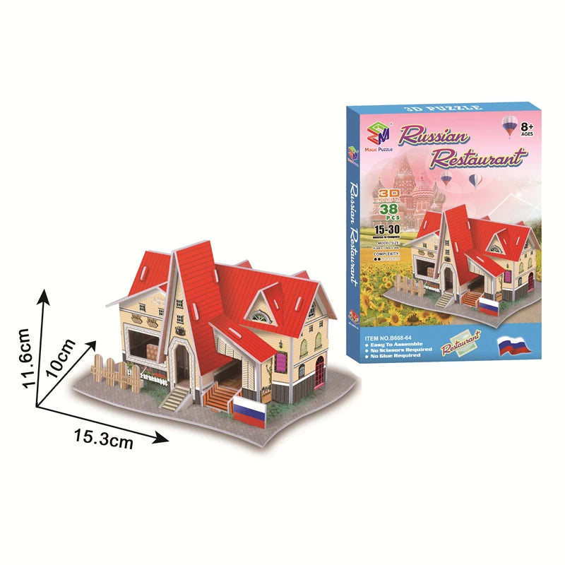 Jouets éducatifs Puzzles 3D jouets enfants développement intellectuel mondes Construction de bâtiments célèbres Puzzles 3D jouet