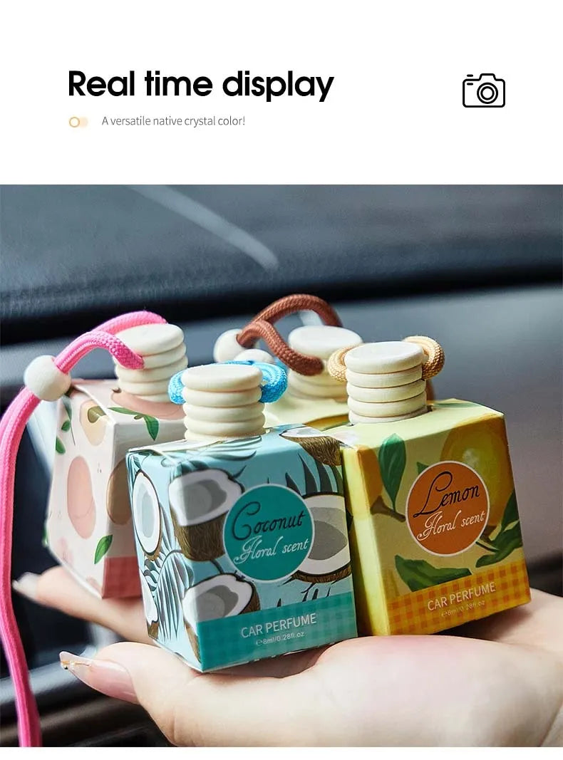 8ml Fresh Natural Car Scent Fruity Car Air Fresheners Sustainable Brand Coconut Peach Scent Jadec Car Pendant Deodorant