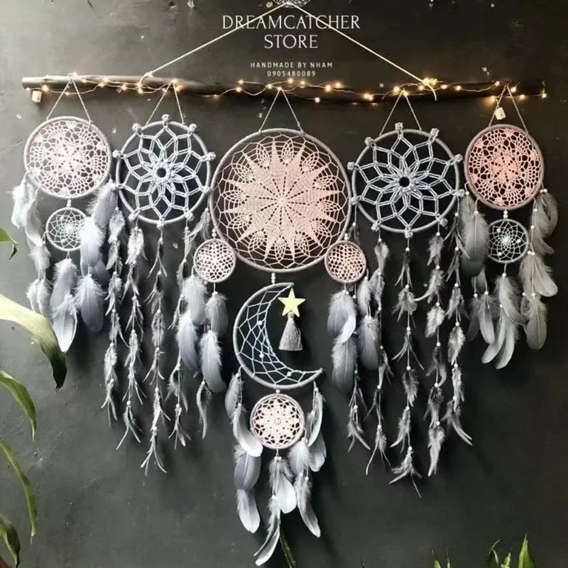 5-piece/set Boho dreamcatcher home decor macrame dreamcatcher wall hangings moon Ramadan dreamcatcher children's nursery ornament