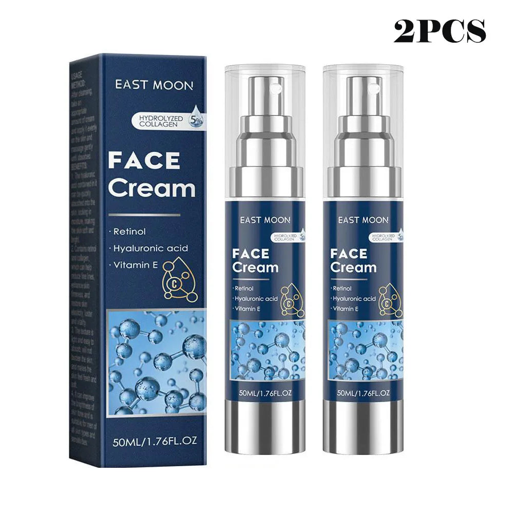 Crème hydratante pour le visage 6 en 1 pour hommes, 50ml, revitalisante, soins pour la peau, particules, avec collagène, Anti-vieillissement et rides