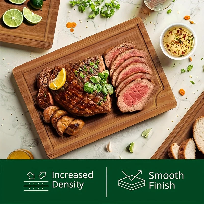 Ensemble de planches à découper en bambou, planche à découper polyvalente épaisse en bois pour viande, légumes et fruits