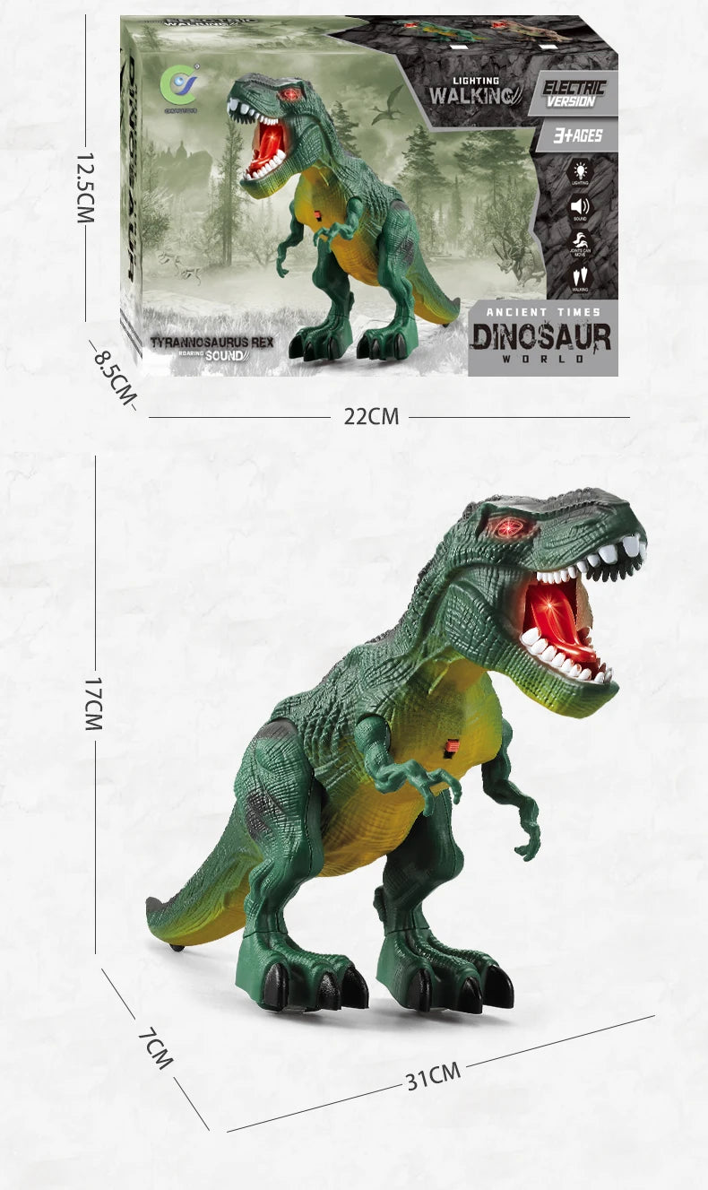 Dinosaur toys for children 3+, electric audiovisual dinosaur model, electronic walking robot, dinosaur toy, battery not included