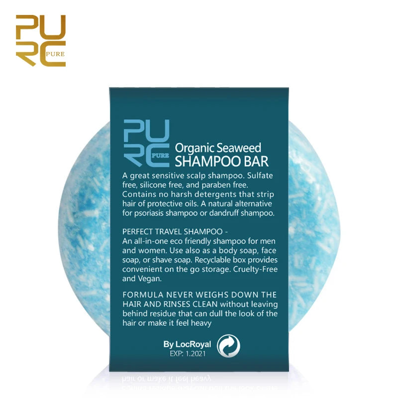 PURC-Shampoing en Polygonum pour Cheveux Gris et Blanc, Barre de Traitement du Cuir oral elu, au Charbon de Bambou de Regina, Solide, 60g