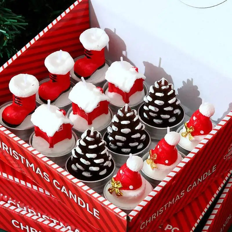Bougies d'anniversaire sans fumée, 12 pièces, fournitures de décoration de noël, atmosphère, fabrication de bougies de noël, parfums, huile paraffine