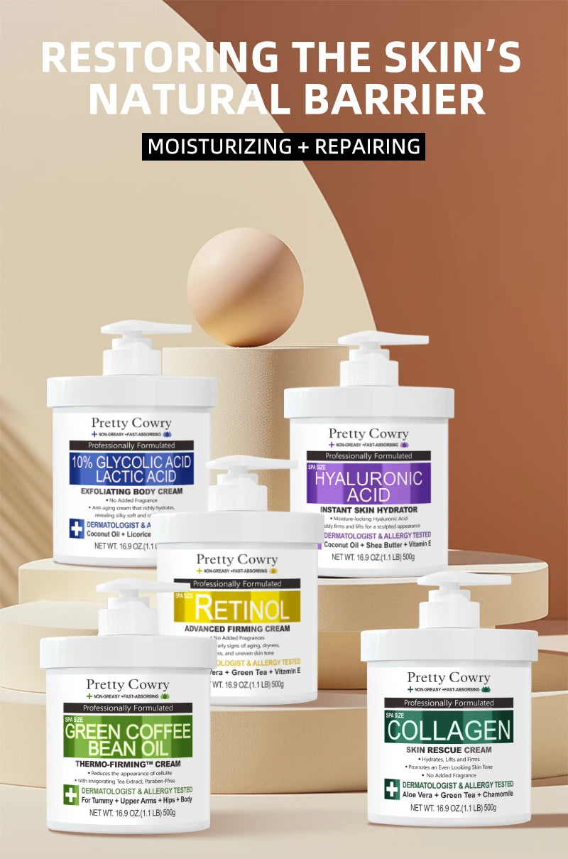 Crème éclaircissante pour le corps, 500ml, collagène, vitamine C, rétinol, Niacinamide, hydratante longue durée, Lotion pour le corps, soins pour la peau