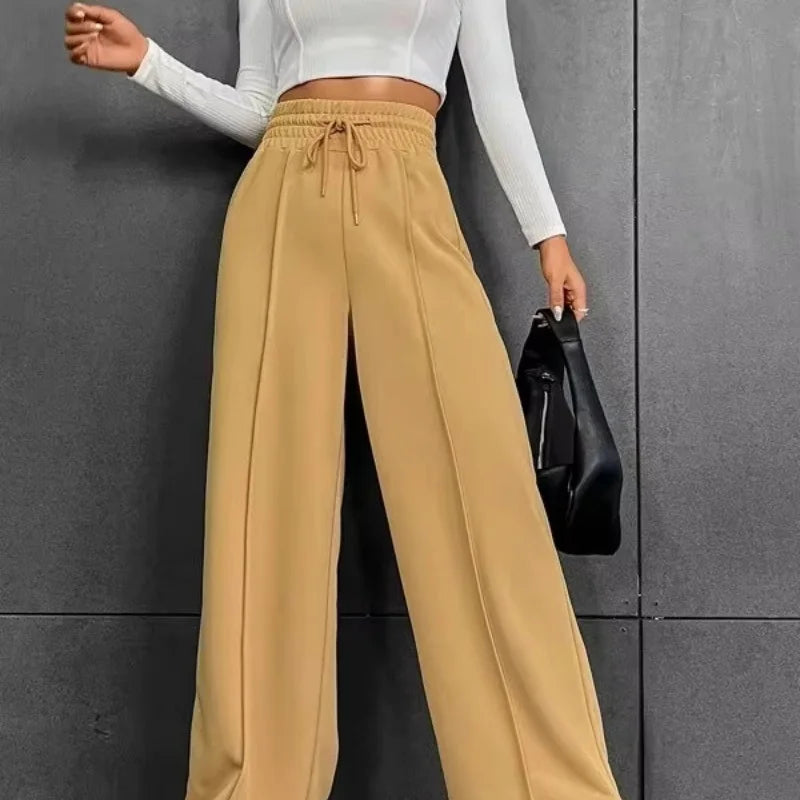 Pantalon de sport pour femme, tube droit, pantalon sanitaire ample, pantalon à jambes larges, pantalon décontracté de danse en plein air, automne 2025, nouveau