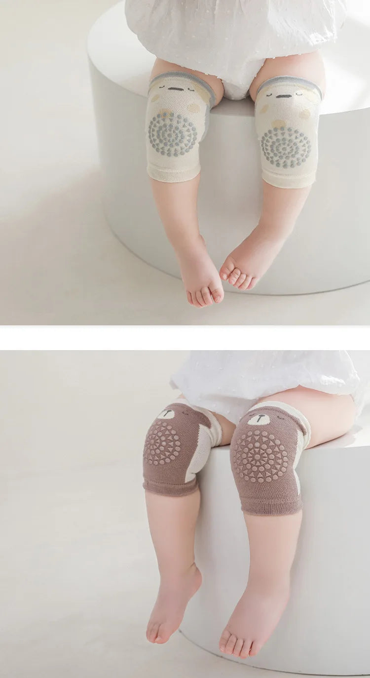 Nouveauté bébé genouillères été mince dessin animé enfants genouillères protection nouveau-né genouillères ramper anti-dérapant genouillères pour bébé