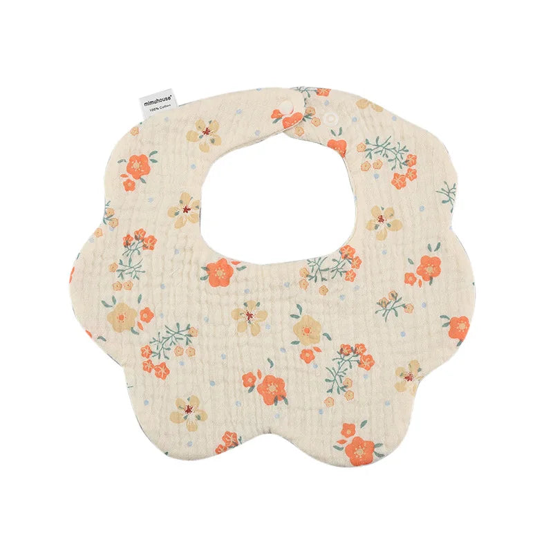 Bavoirs en coton imperméables pour nouveau-né, tissus réglables pour nourrissons filles et garçons, bavoir imprimé de dessin animé mignon, accessoires d'alimentation pour bébé