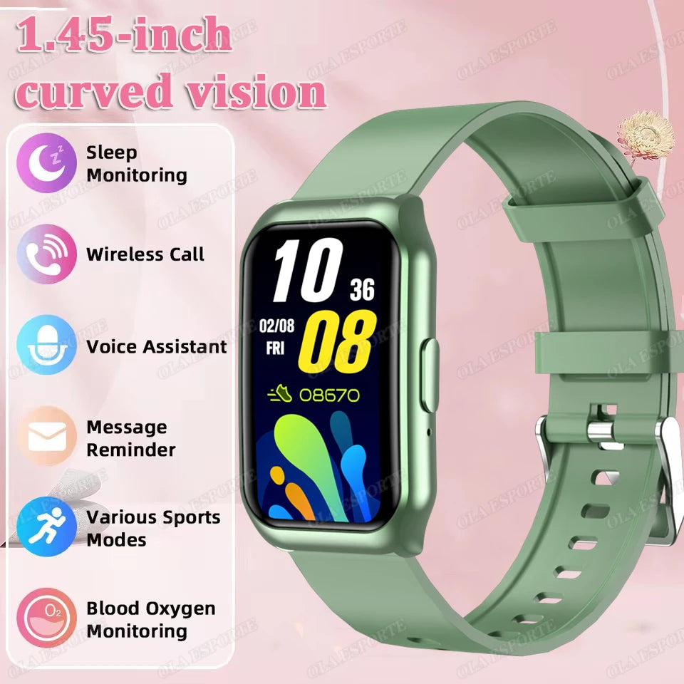 Nouveau écran incurvé montre intelligente 2025 pour montre de santé fréquence cardiaque sang oxygène/pression moniteur de sommeil sport étanche Smartwatch