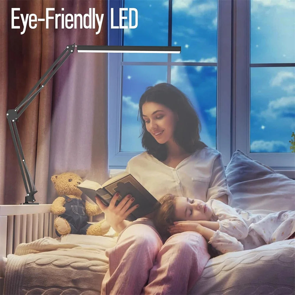 LED desk lamp, adjustable flexible reading lamp with variable brightness, 3 colors, 10 brightness levels, table lamp with memory function for the office