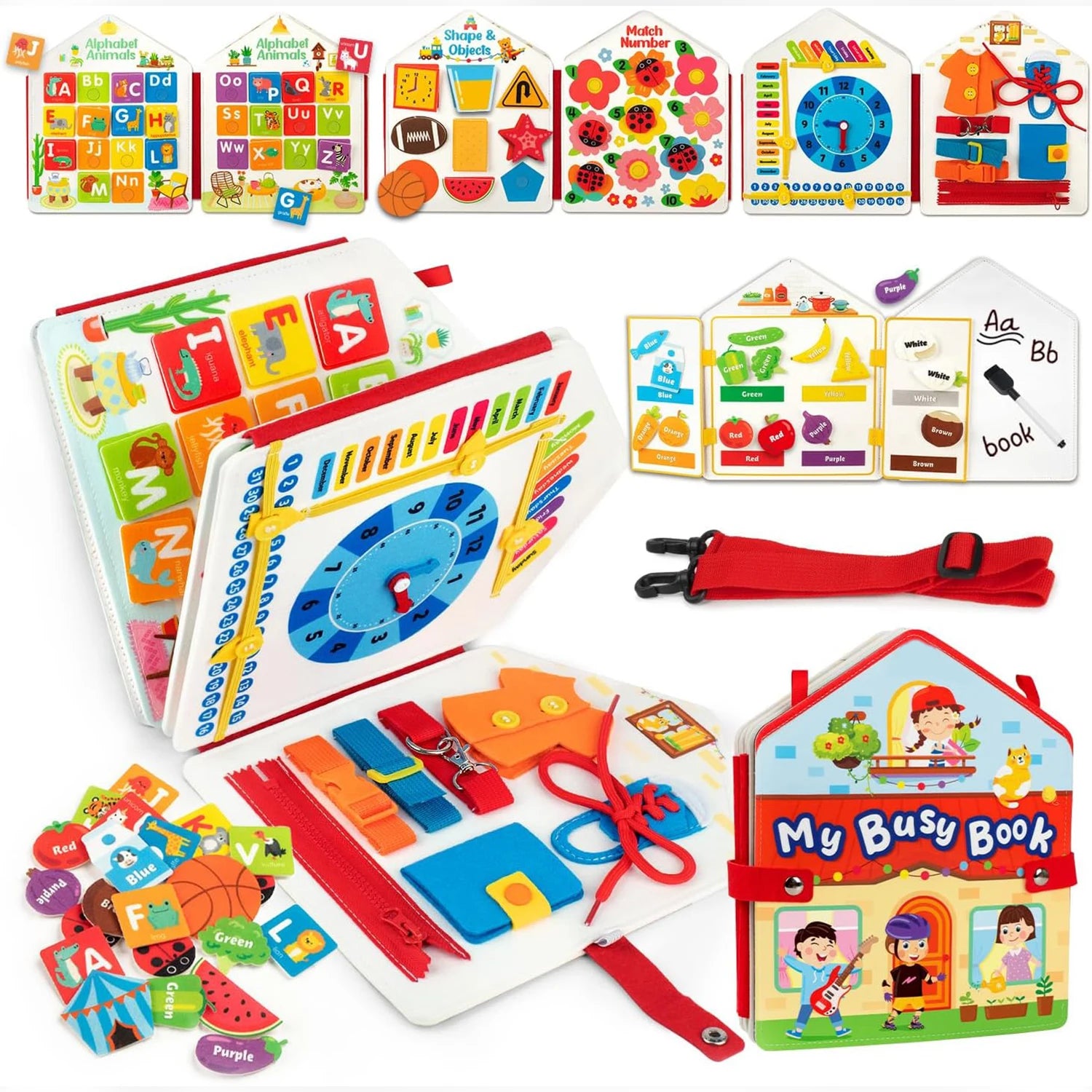Livre d'activité Montessori en feutre pour tout-petits, planches sensorielles, motricité Fine, livre silencieux, jouets d'apprentissage préscolaire, cadeau éducatif
