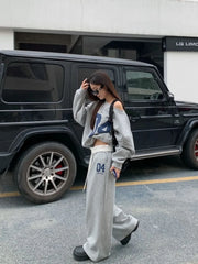 Pantalon de sport rétro pour femmes, mode américaine, Texture classique, taille haute et tombant, pantalons décontractés, amples, printemps été