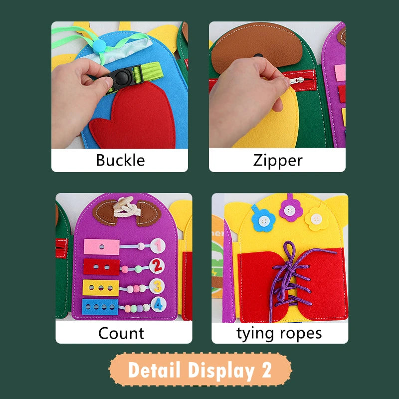 Jouets Montessori, livre occupé pour enfants, forme de couleur, Cognition animale, jouets d'éducation précoce, chiot, livre silencieux, jouets à motricité Fine