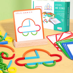 Jouets de puzzle pour l'éducation précoce des enfants, anneaux créatifs en bois, bâtons, puzzles, formation à la pensée logique abstraite, parent-enfant