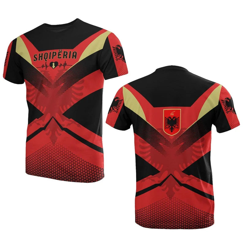 Albania Football Jersey, Football Team T-Shirt, Wholesale, Albanian Flag 3D, Graphic T-Shirts, Albanian Emblem, 2024
