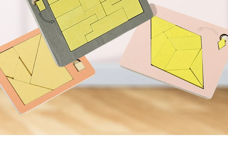 Puzzle en bois pour enfants, planche en bois, Montessori, apprentissage 3d, planches d'activités éducatives précoces, jouets pour enfants