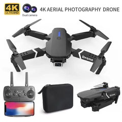 E88 4K Professional Drone, Wide-Angle HD Camera, WiFi FPV, Altitude Hold, Foldable RC Quadrotor Helicopter, Children's Toys (Camera Not Included)