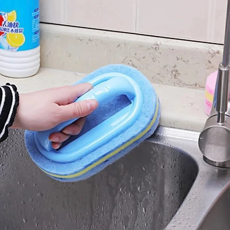 Éponge de nettoyage de cuisine et de salle de bains, brosse de nettoyage, outils à poignée, accessoires ménagers parfaits pour mur de verre, toilettes en céramique 1 pièce
