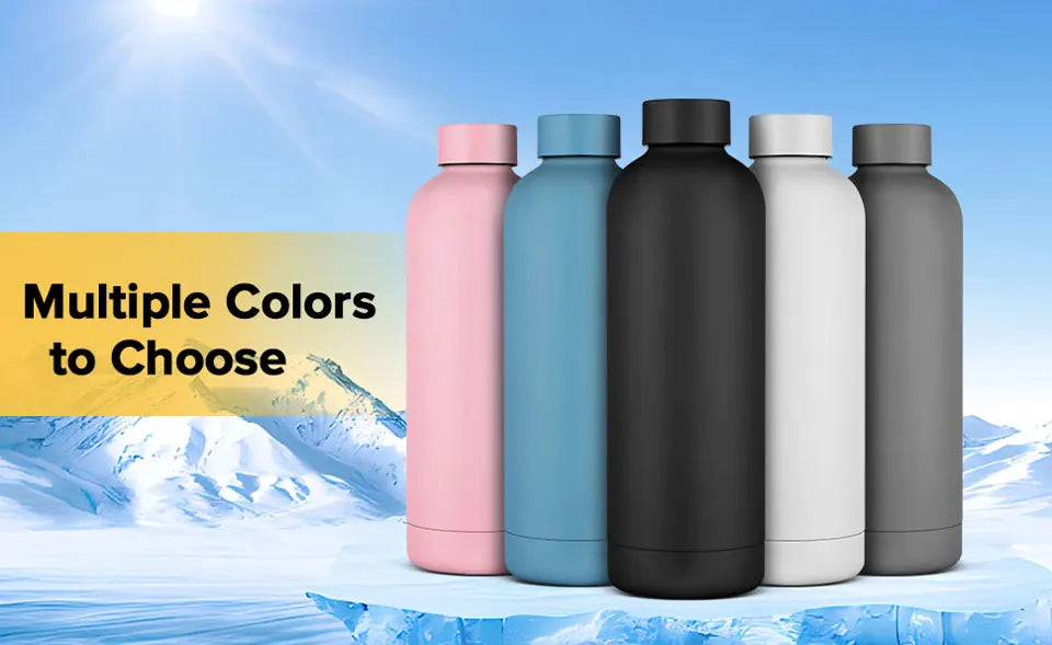 Bouteille Thermos en acier inoxydable, bouteille d'eau thermique, tasse à café, gobelet isolé sous vide, peinture en caoutchouc, bouilloire de sport