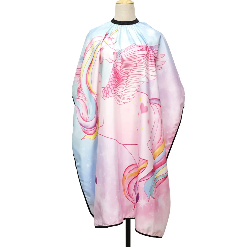 Cape de coiffure pour enfants, motif de dessin animé, robe de coiffure pour salon de coiffure, tissu pour coiffeur pour enfants, expérience de coupe de cheveux
