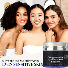 Crème peptidique au collagène, Anti-rides, acide hyaluronique et rétinol, raffermissante et raffermissante, soins pour la peau, hydratant pour le visage