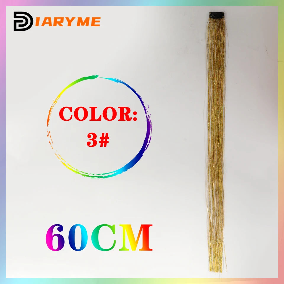 Colorful curly synthetic hair extensions for girls, long clip-in hairpiece, multicolored party strands, wig piece, for women and children