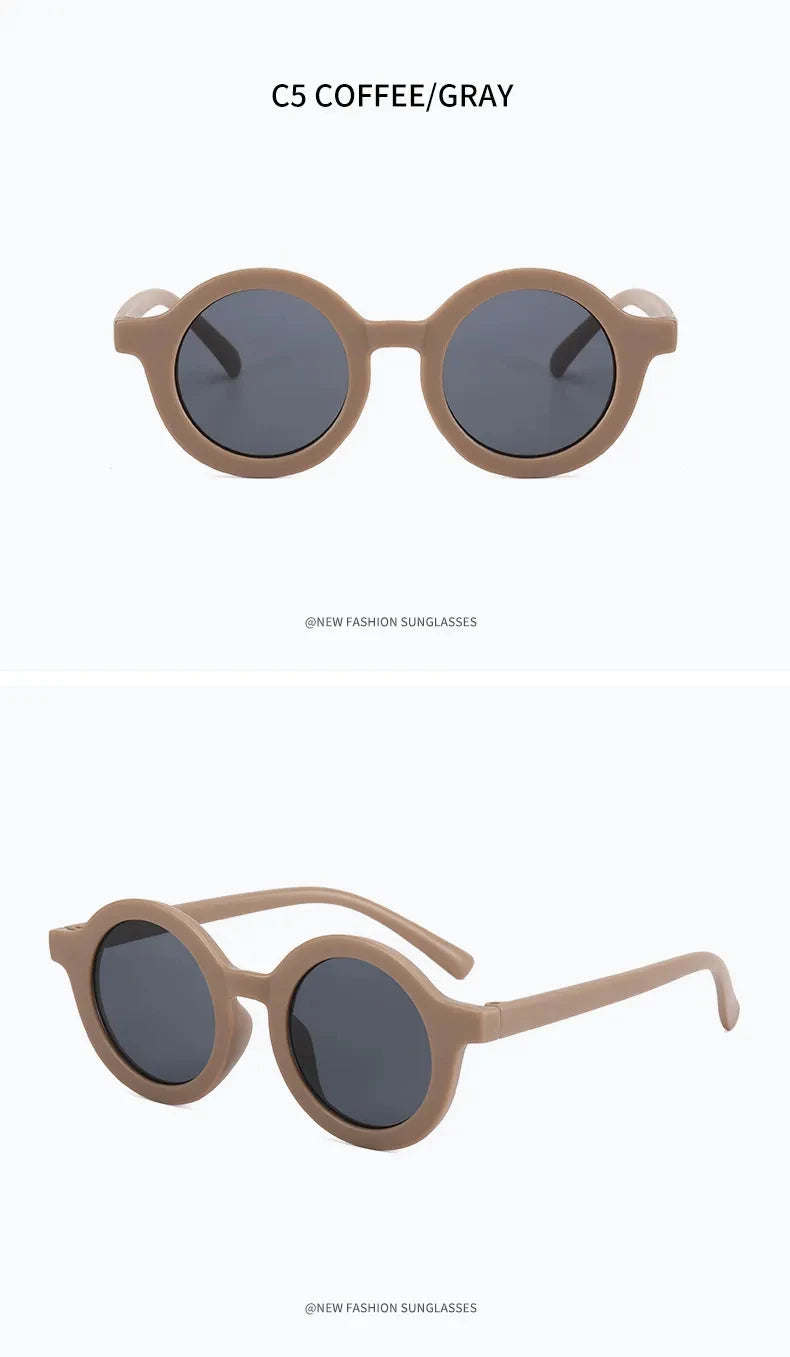 Lunettes de soleil tendance pour enfants de 1 à 8 ans, verres dépoli et décoratifs