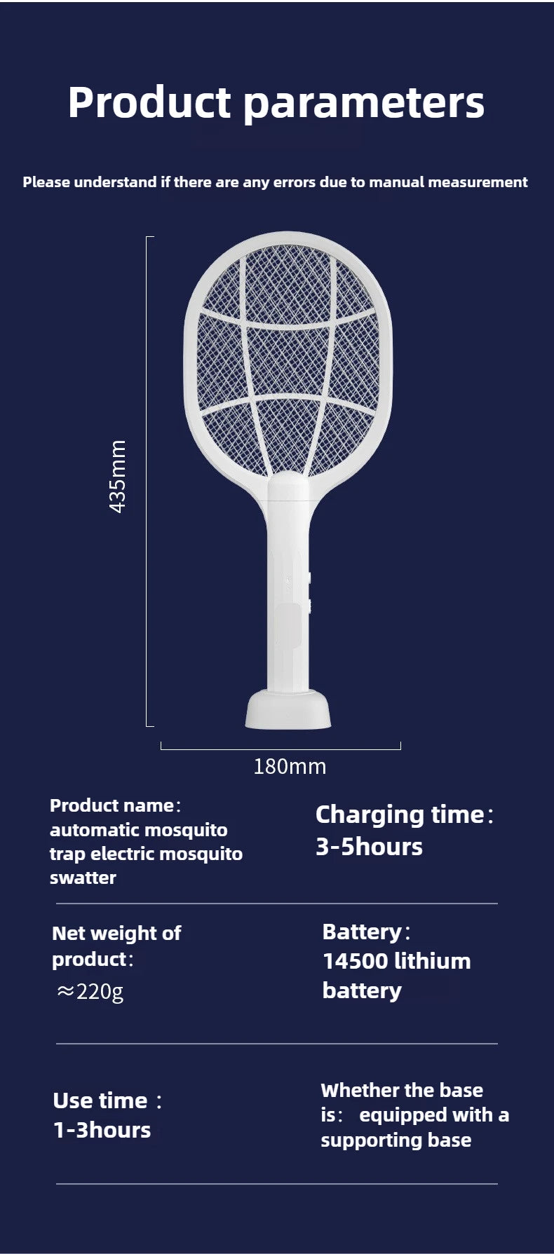 Tapette électrique anti-moustiques et lampe répulsive, Rechargeable par USB + Base, bâtons rechargeables, dispositif anti-insectes intérieur et extérieur 2 en 1