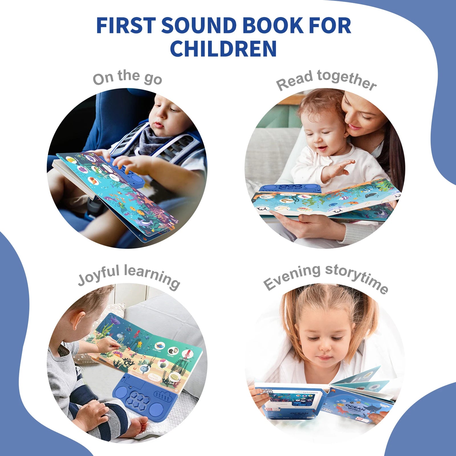 Livres Audio électroniques pour enfants, livres cognitifs avec mélodie et lumières, sons de batterie, jouets éducatifs interactifs préscolaires