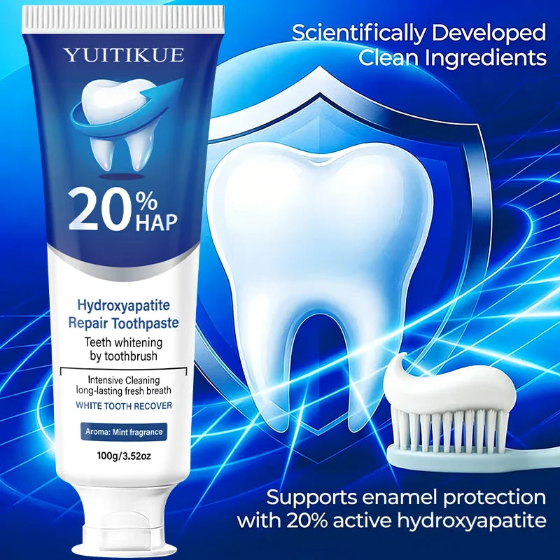 Dentifrice hydroxypatite 20% pour un nettoyage en profondeur et un blanchiment, rafraîchit l'haleine, des gencives, élimination de la Plaque dentaire